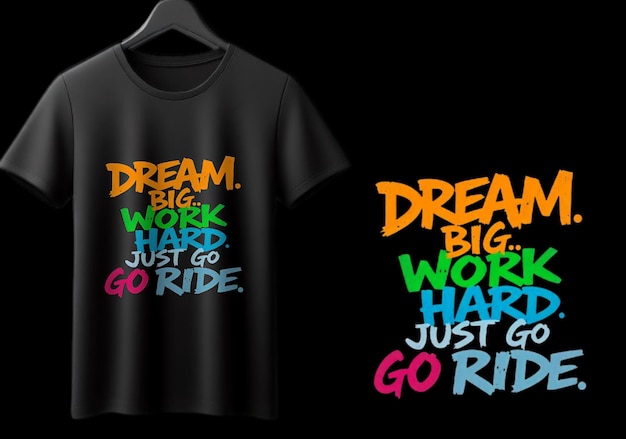 Vector a black t - shirt with the words dream big