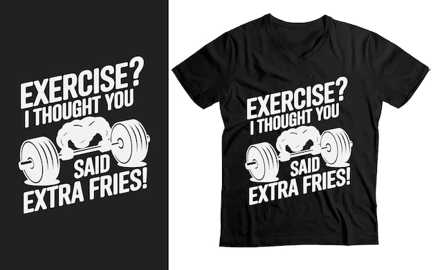 Vector a black t - shirt with the words exercise