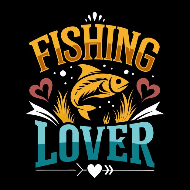 Vector a black t shirt with the words fishing love