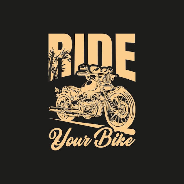 A black t - shirt with the words ride your bike on it.