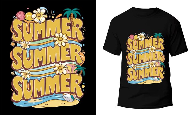 Vector a black t - shirt with the words summer on it