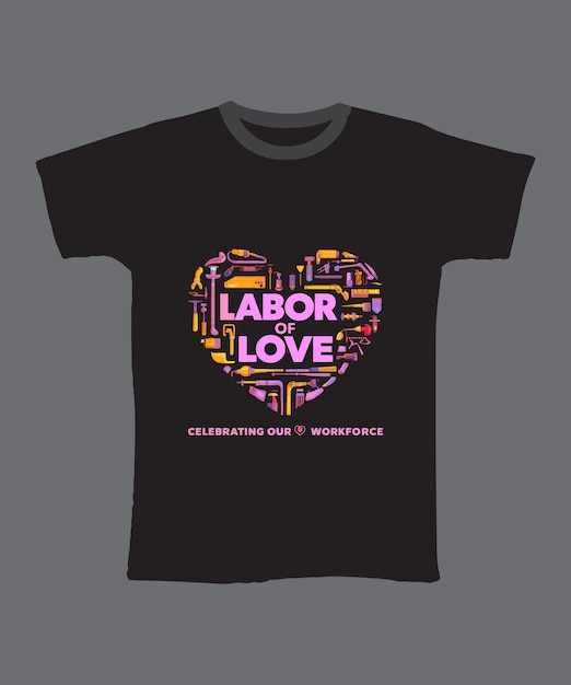 a black t shirt with the words work love on it