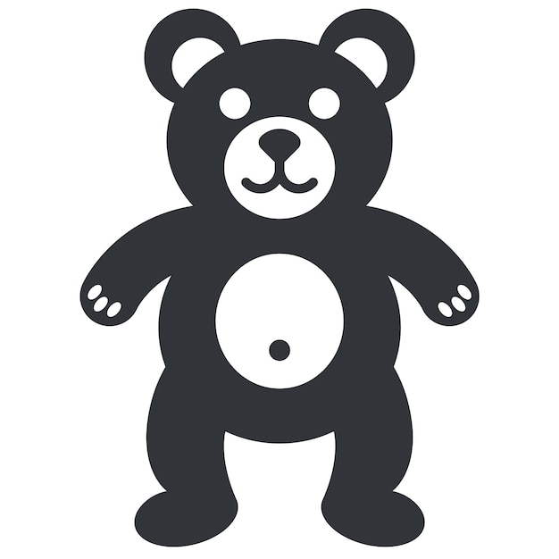 Black teddy bear icon big children's toy