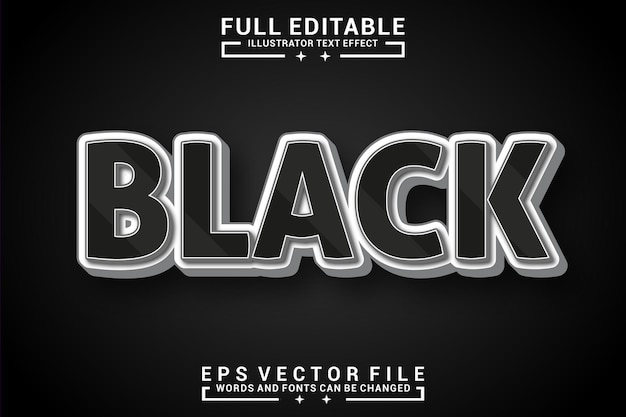 Black Text Effect Vector Full Editable