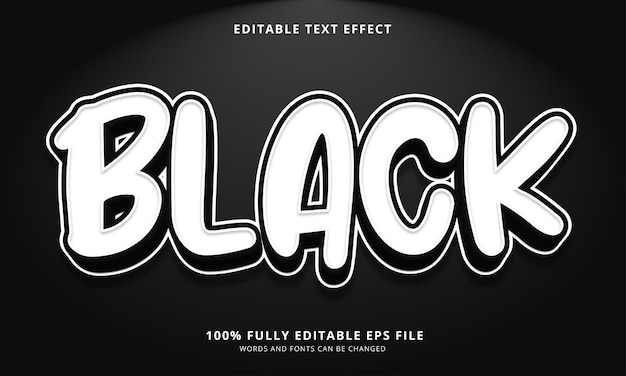 Black text style editable text effect