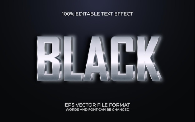 Black text style effect template editable text effect