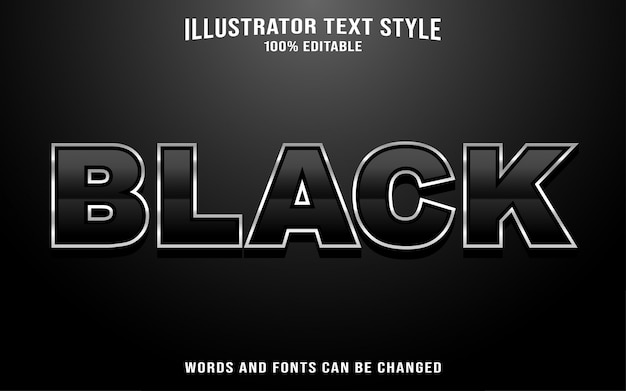 Black text style effect