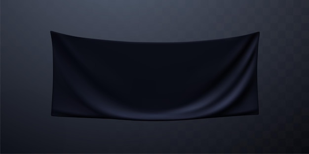 Vector black textile  banner