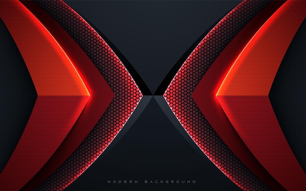 Black texture modern background with arrow dimension layers and red sparkling light