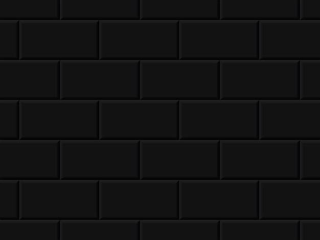 Black tiles seamless horizontal pattern Ceramic bricks in metro Wall or floor