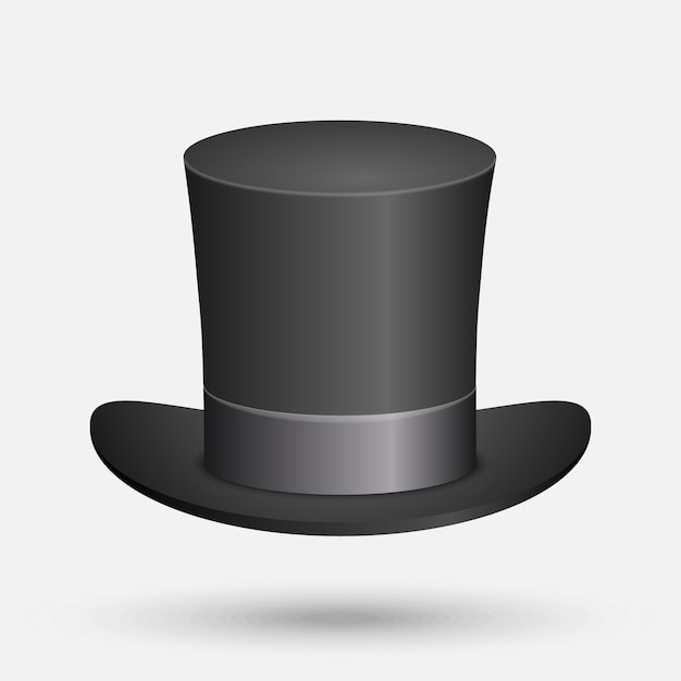 Black Top Hat vector illustration isolated on white background