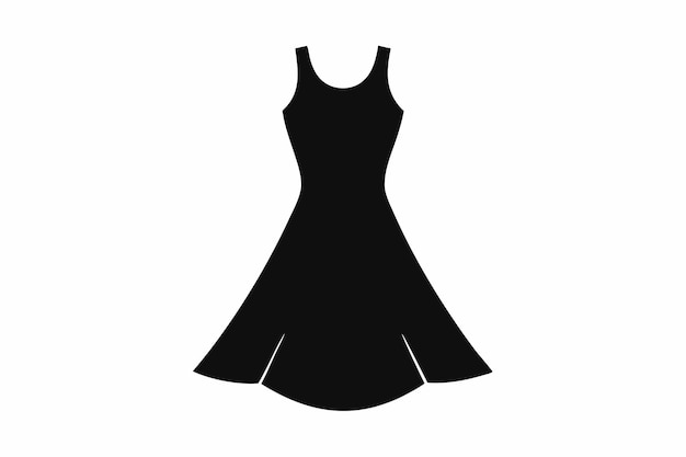 Black trapeze dress silhouette on white background