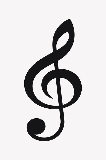 Vector black treble clef musical symbol