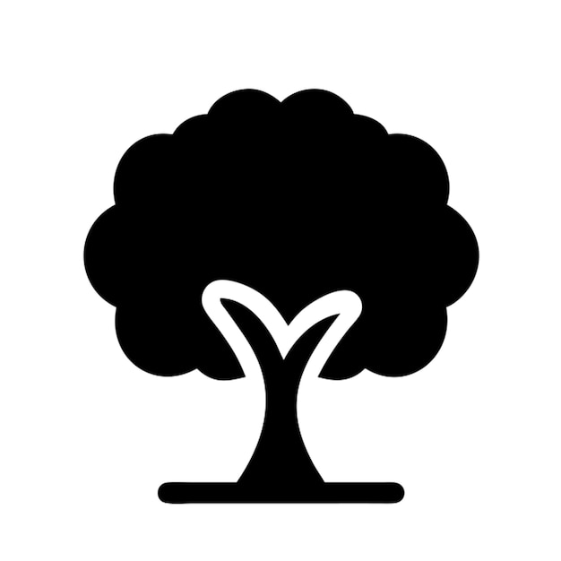 Vector a black tree with a white background that says  tree