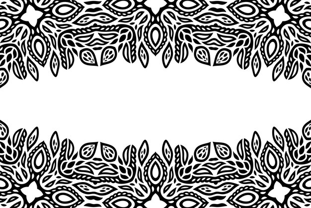 Black tribal border and white copy space