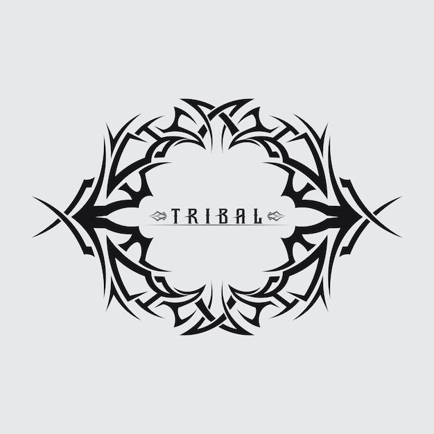 black tribal vector logo design icon and sign tribal