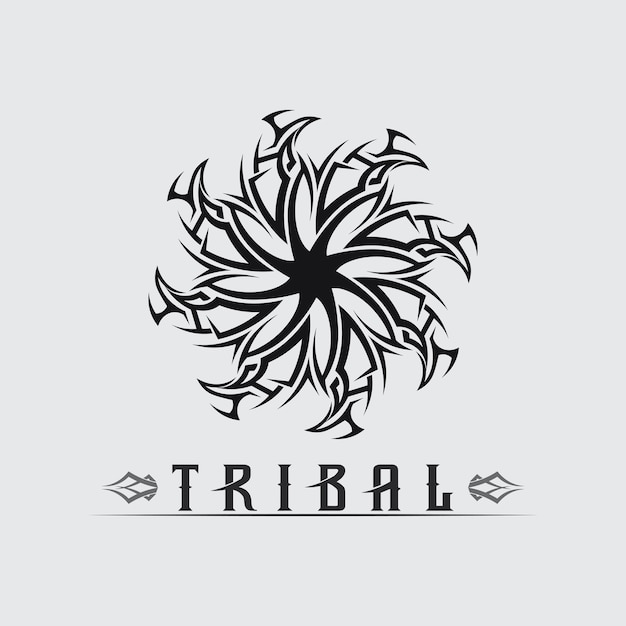 black tribal vector logo design icon and sign tribal