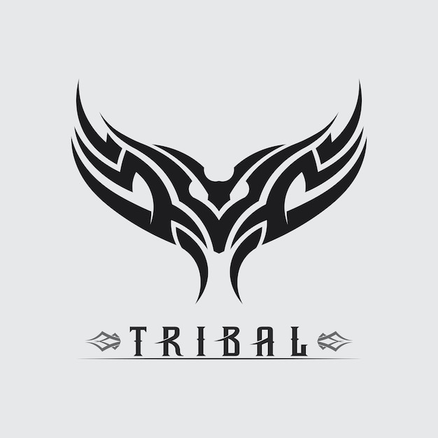 black tribal vector logo design icon and sign tribal