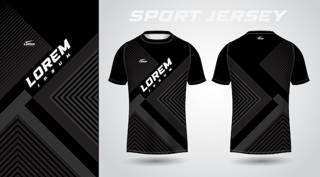 black tshirt sport jersey design