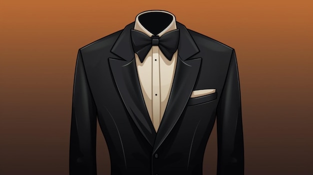 Vector a black tuxedo with a bow tie on it