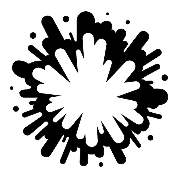 Vector black vector explosion icon on white background