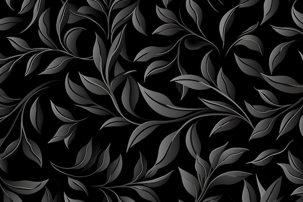 Vector black wallpaper swirly leaves vector