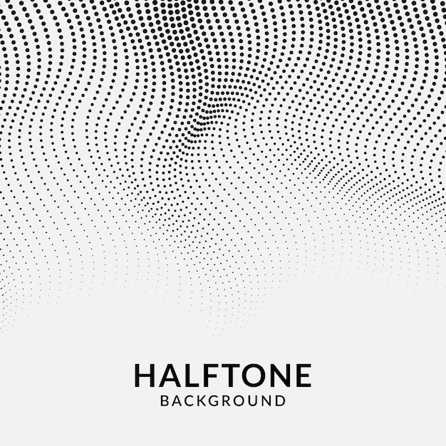 Black wavy halftone vector on white background