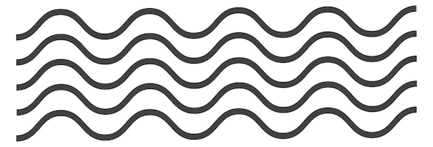 Black wavy lines Smooth curve Ornate pattern