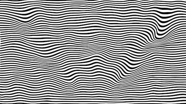 Black wavy stripes background