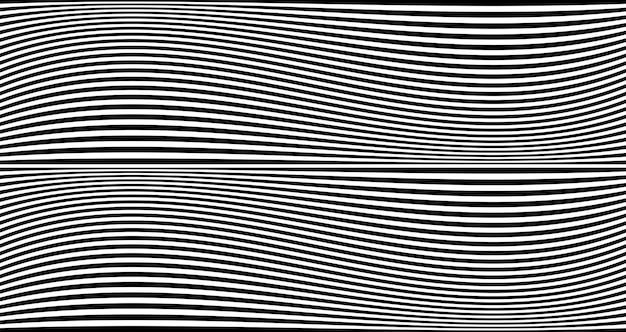 Black wavy stripes banner. Psychedelic Africa zebra lines. Abstract pattern. Op Art Texture wavy