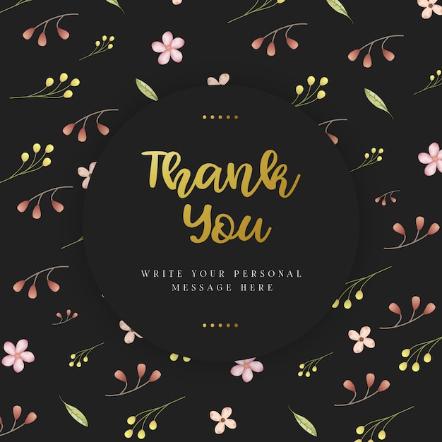 Black Wedding Thank You Card