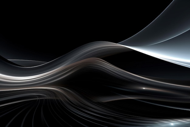 A black and white abstract background with wavy lines