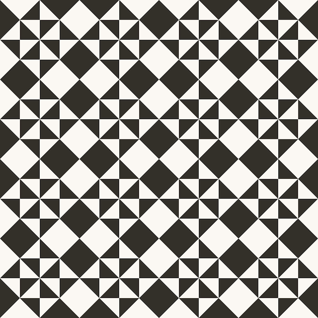 Black and white abstract geometric quilt pattern