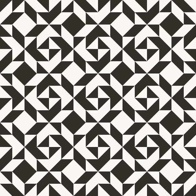 Black and white abstract geometric quilt pattern