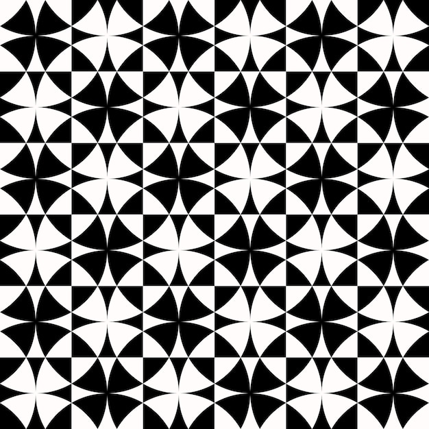 Black and white abstract geometric quilt pattern