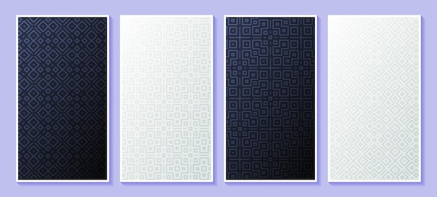 Black and white abstract pattern vertical card