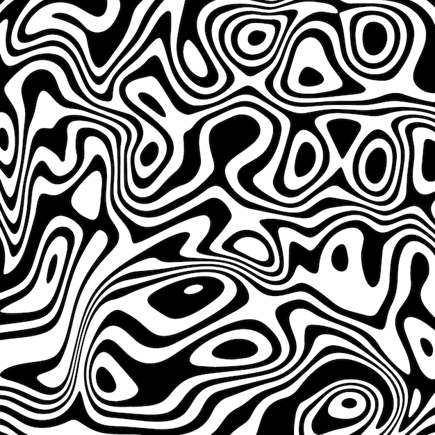 Black and white abstract striped background Optical illusion Smooth and wavy lines