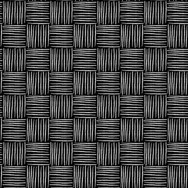 Black and white abstract Vector Basket Weaving Pattern