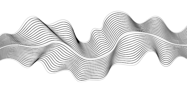 black and white abstract wavy lines background