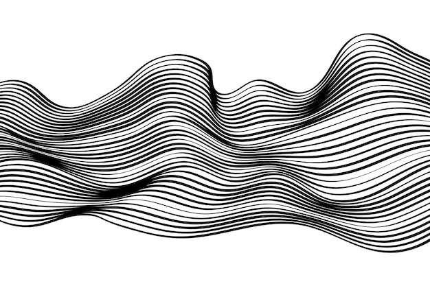 black and white abstract wavy lines background