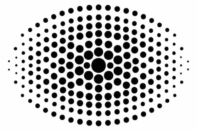 a black and white background with circles and a white background