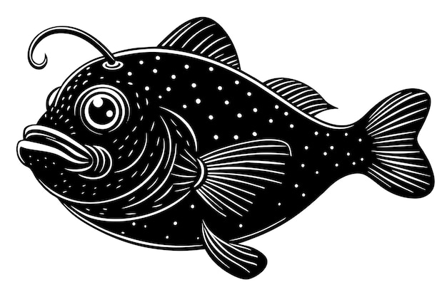 black and white blobfish vector