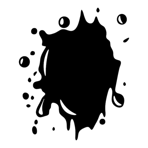 Black and white blot Simple vector illustration Paint stain