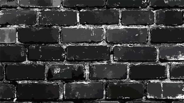 Vector black and white brick wall texture vector background