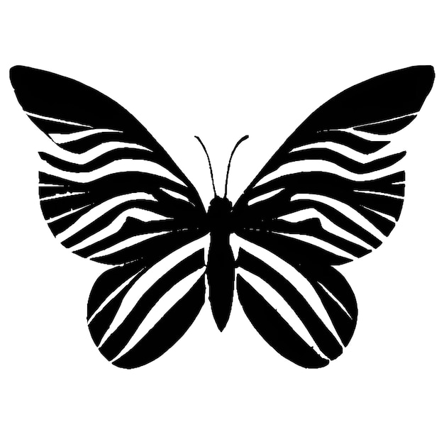 Black and White Broken Butterfly