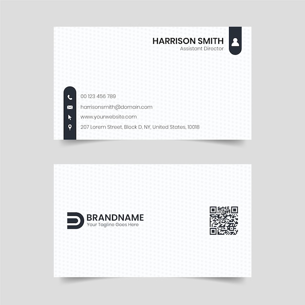 Black and White Business Card Design, Law Firm Legal Style Visiting Card Template