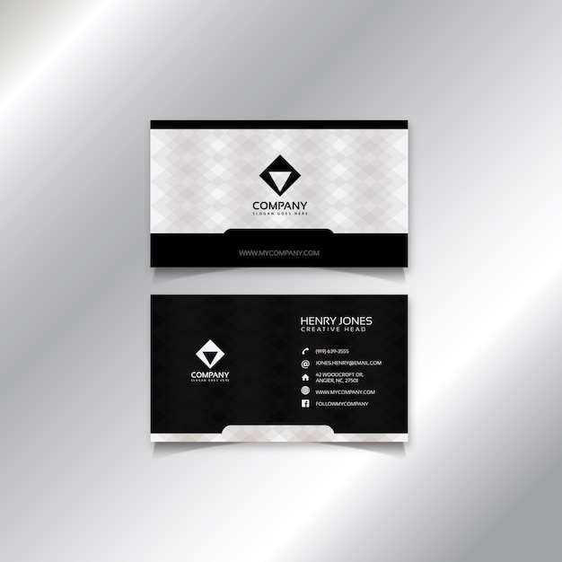 Black and white business card