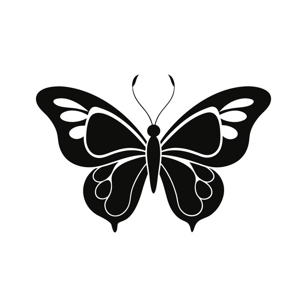 Vector a black and white butterfly on the front