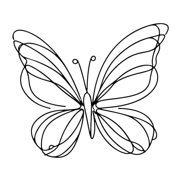 A Black And White Butterfly Vector