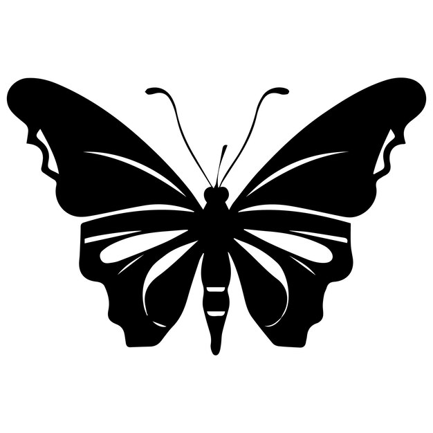 Vector a black and white butterfly with a black background